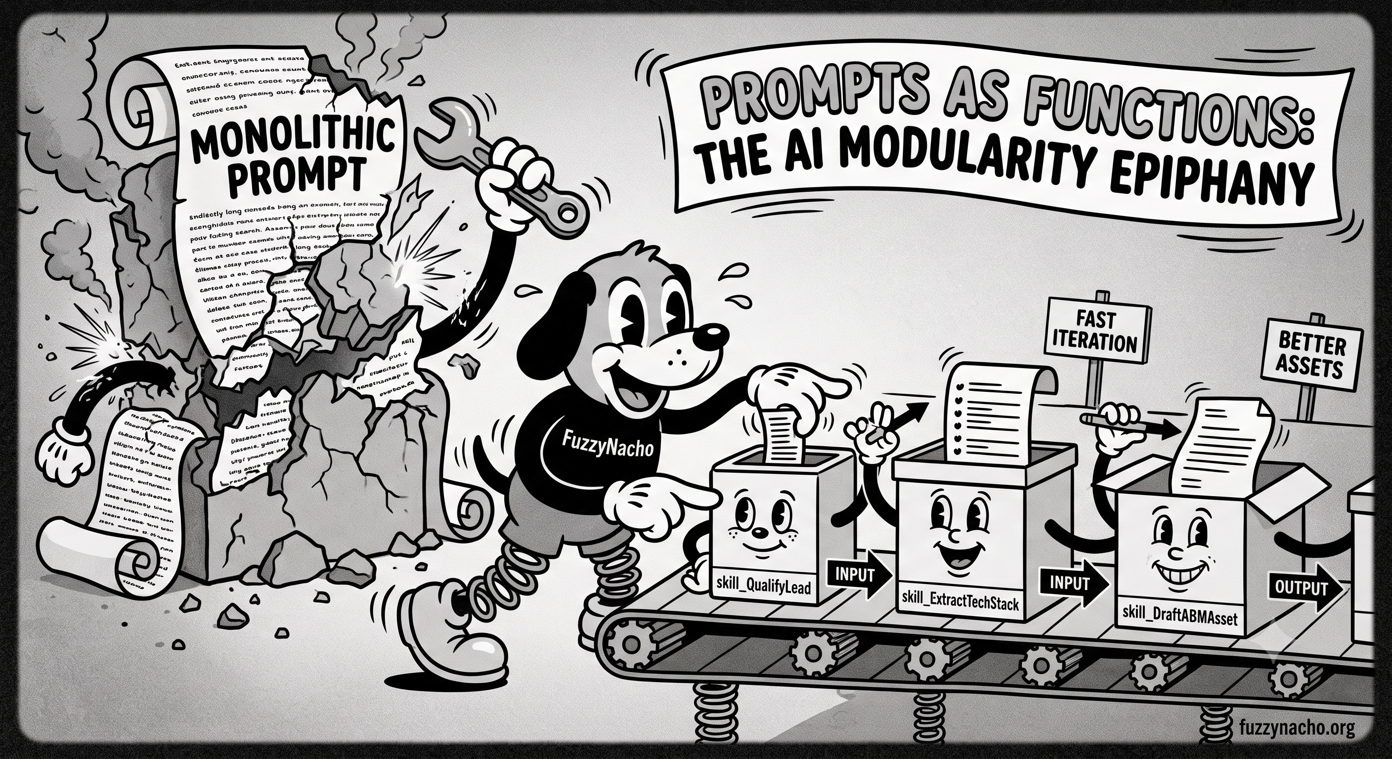 A clean, containerized pipeline of AI functions illustrating modular software architecture